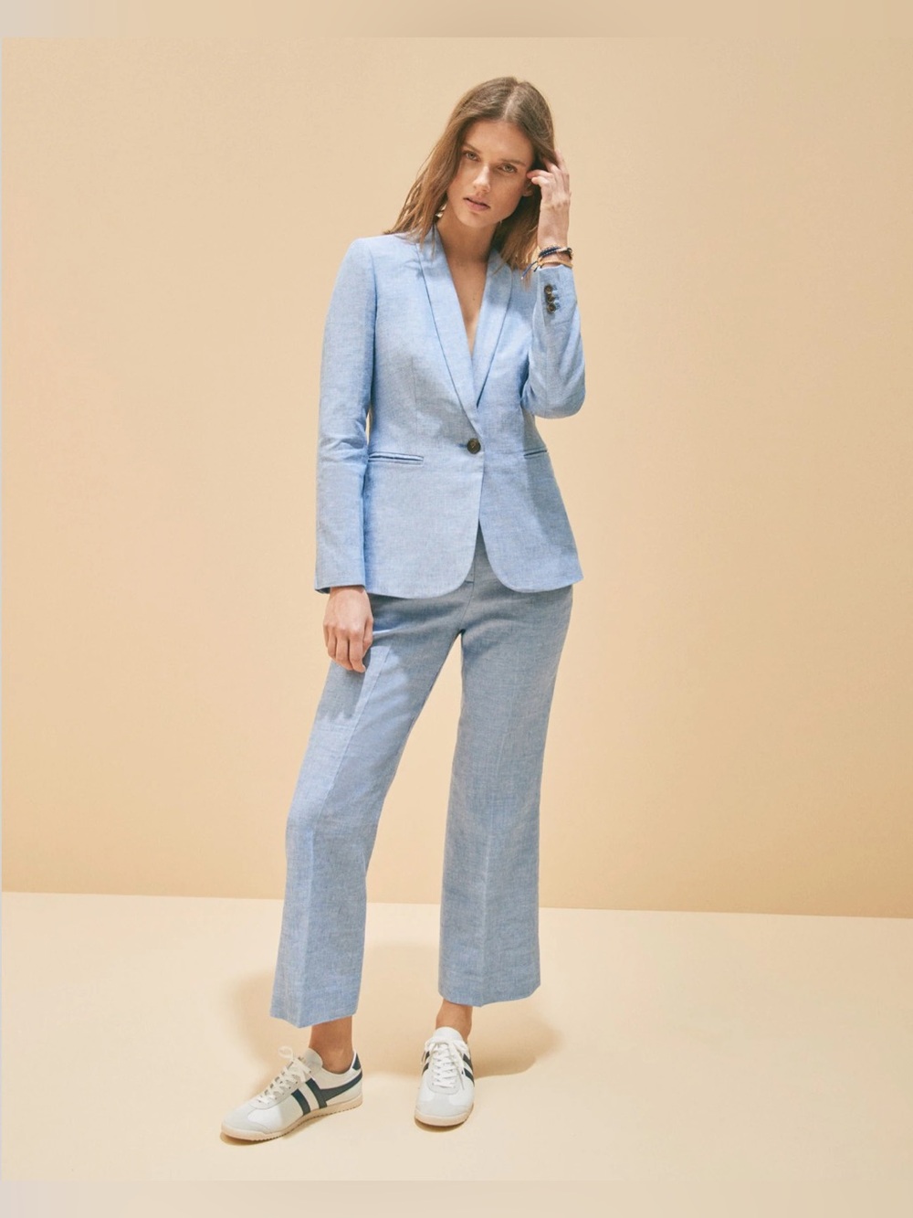 J crew linen blend women’s schoolboy blazer and pants